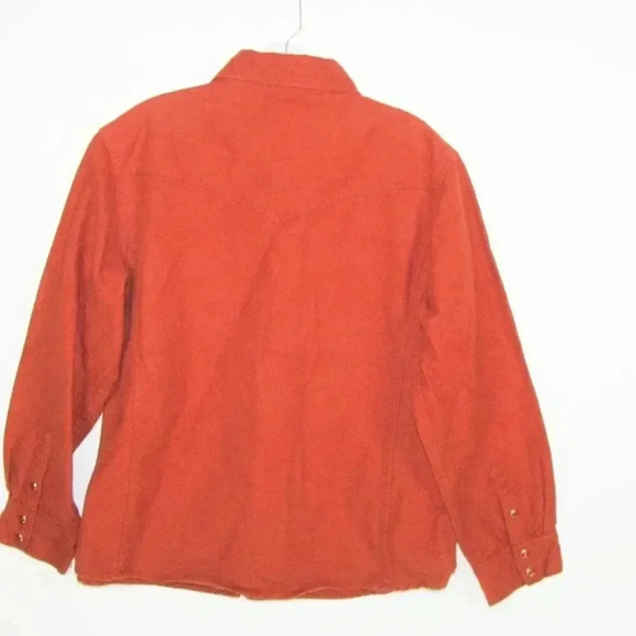 cg | cg Woman's Long Sleeve Shirt (snap closures) size XL Dark Rustic Red - Picture 3 of 4